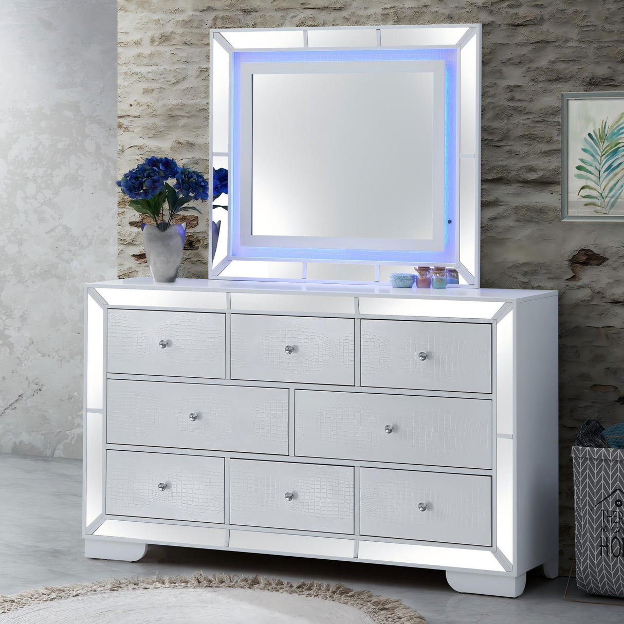 Hollywood Hills - Mirror - White