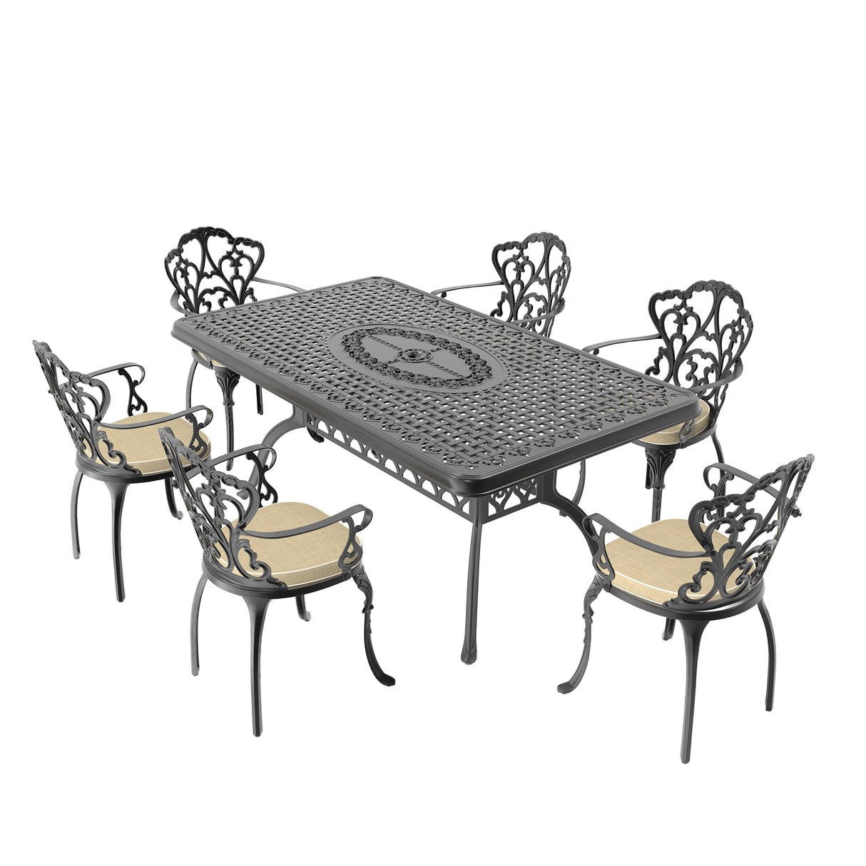 7-Piece Cast Aluminum Patio Furniture Set
