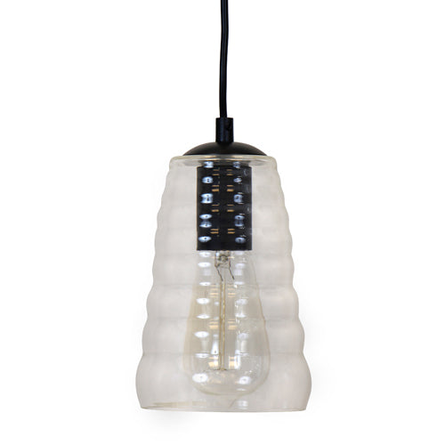 Torus Long Industrial Pendant with Clear Glass by LumiSource