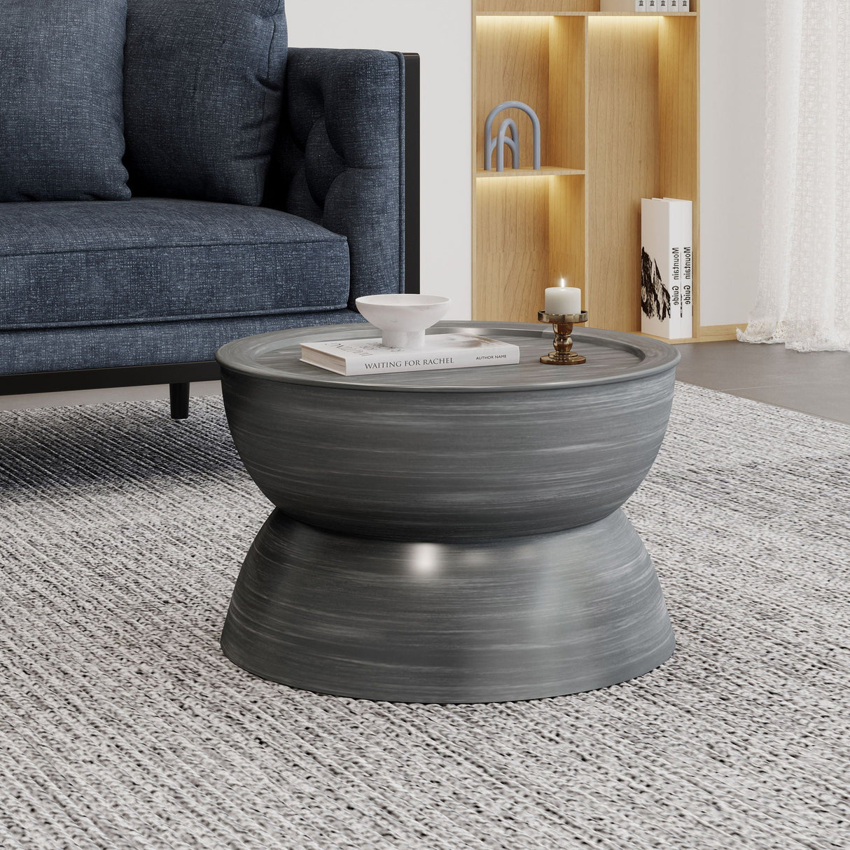 Sparling Modern Iron Hourglass Coffee Table