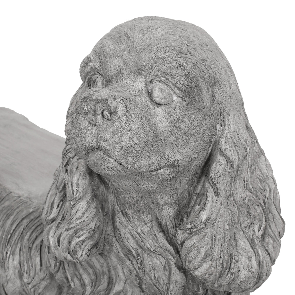 Charming Cocker Spaniel Dog Statue Bench Gray Magnesium Oxide 31.25'