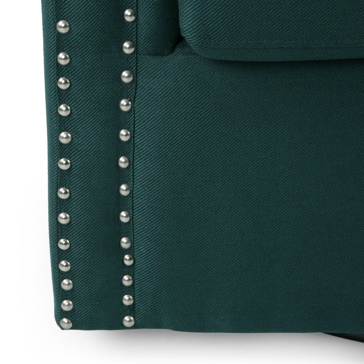 Modern Upholstered Swivel Club Chair With Nailhead Trim