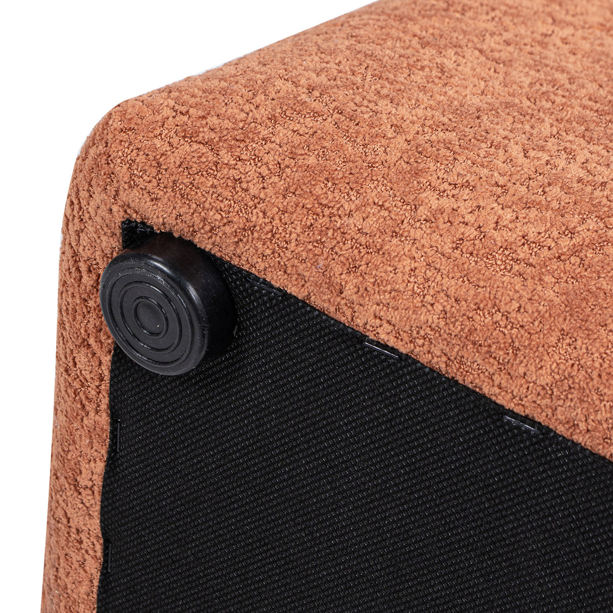 Oliver 16' Tapered Square Upholstered Ottoman in Spice Orange Fleeced Teddy