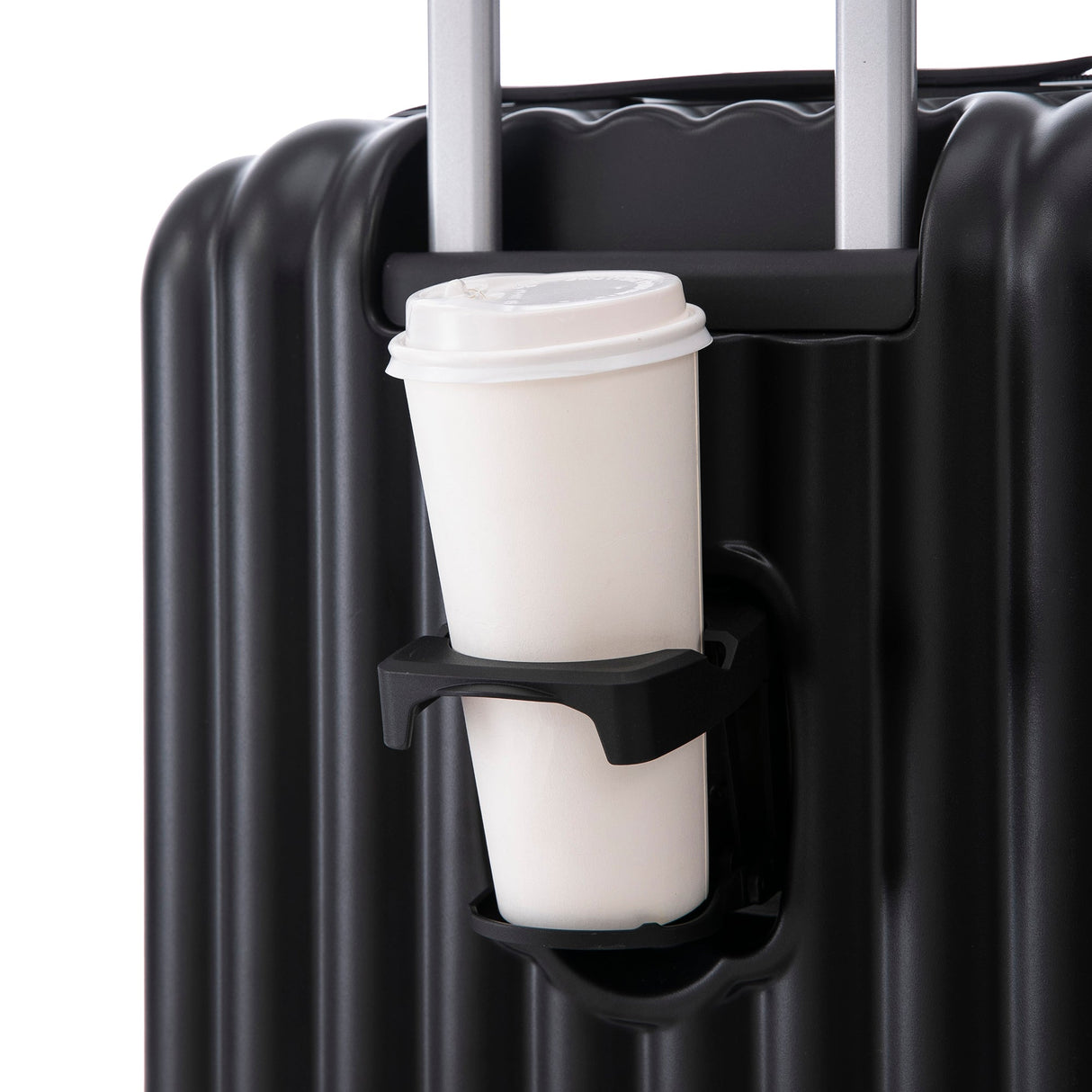 ABS Spinner Wheel Luggage Carry On Suitcase with Cup Holder and USB Port