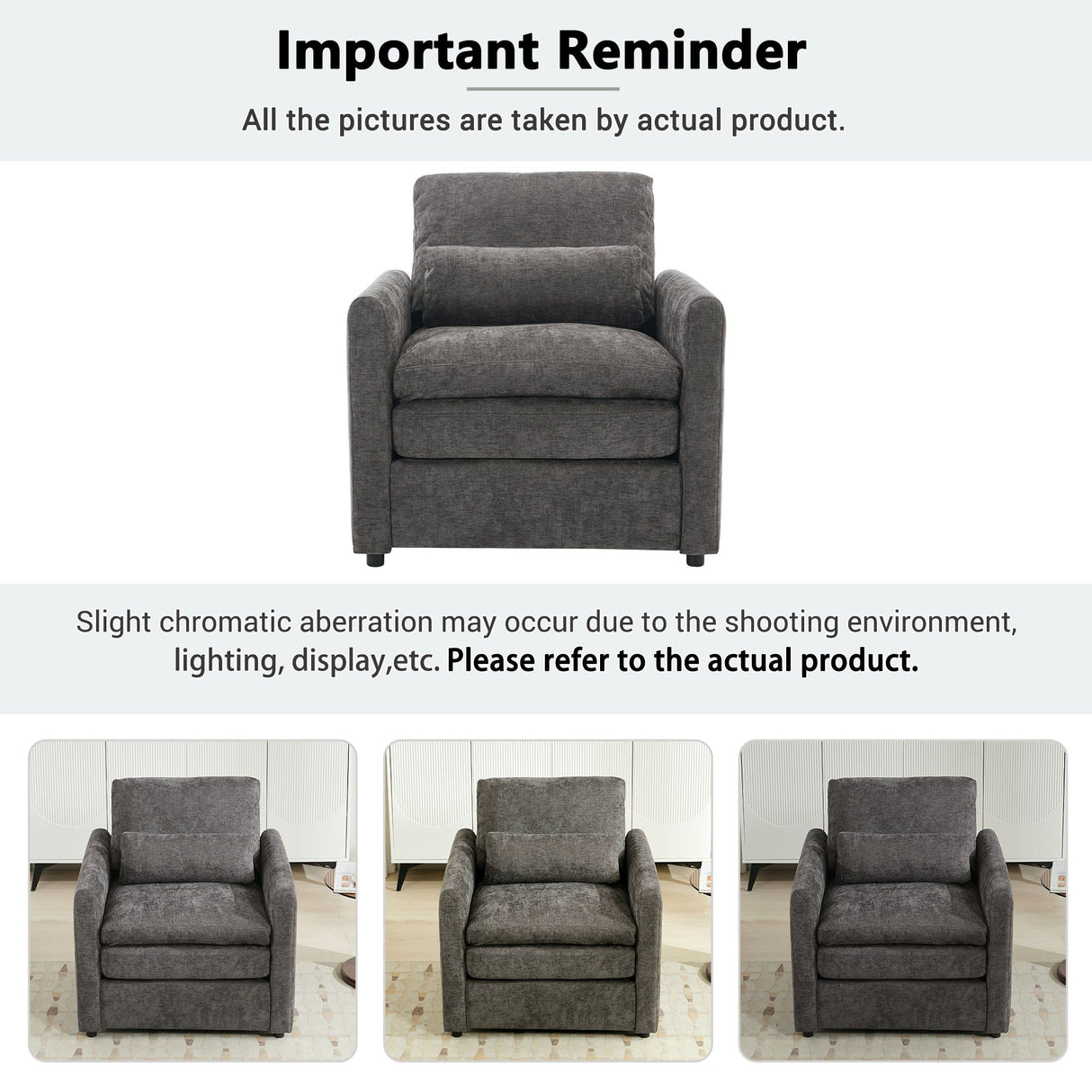Cozy Upholstered Cushion Armchair For Living Room