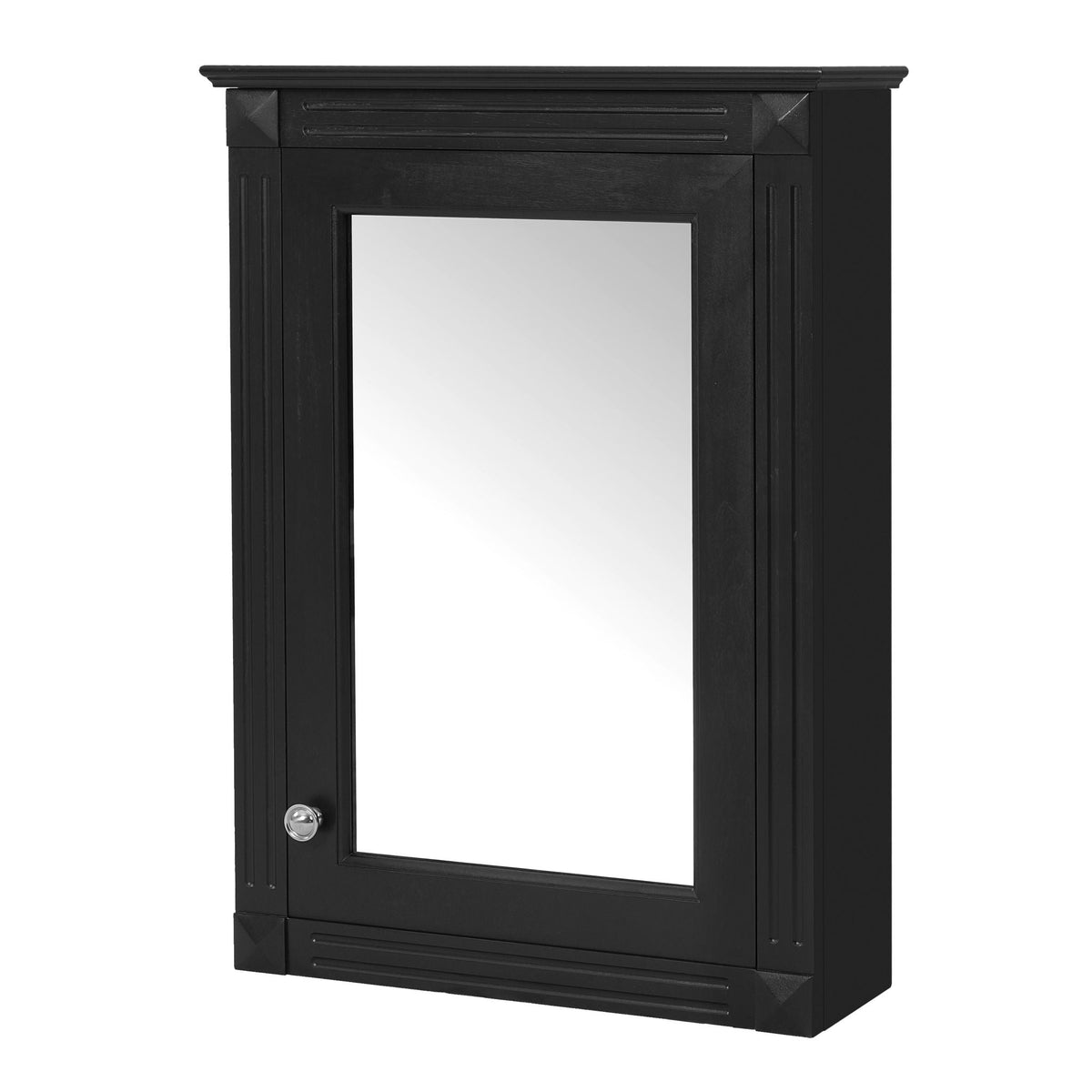 Wall Mounted Bathroom Storage Medicine Cabinet with Mirror - Black or White