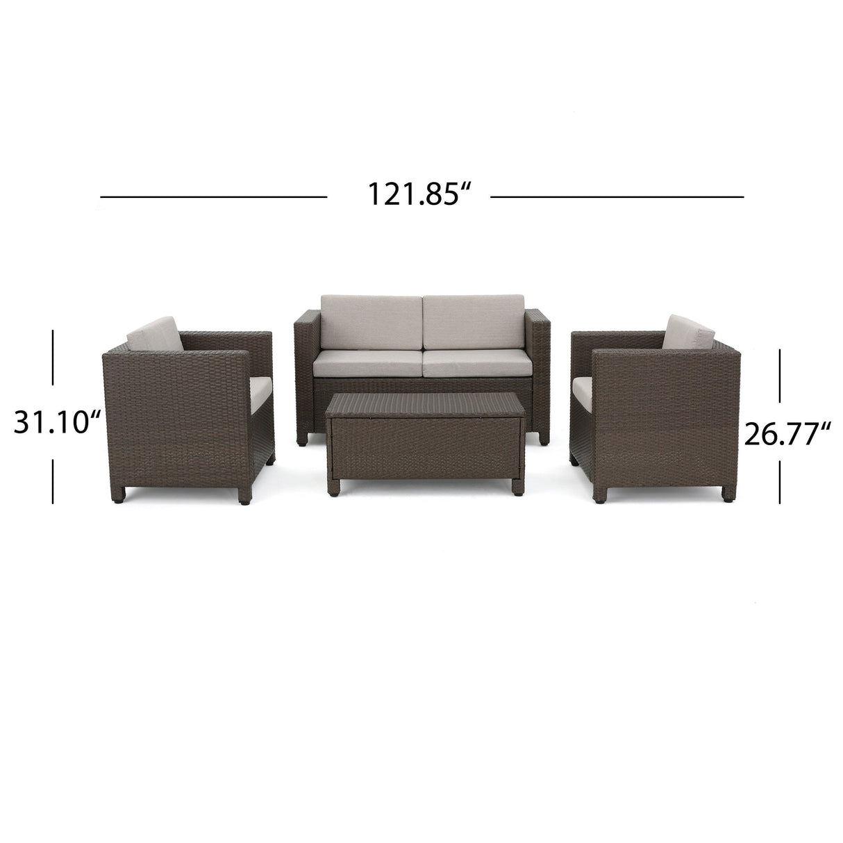 4 Piece Outdoor Set (Beige)
