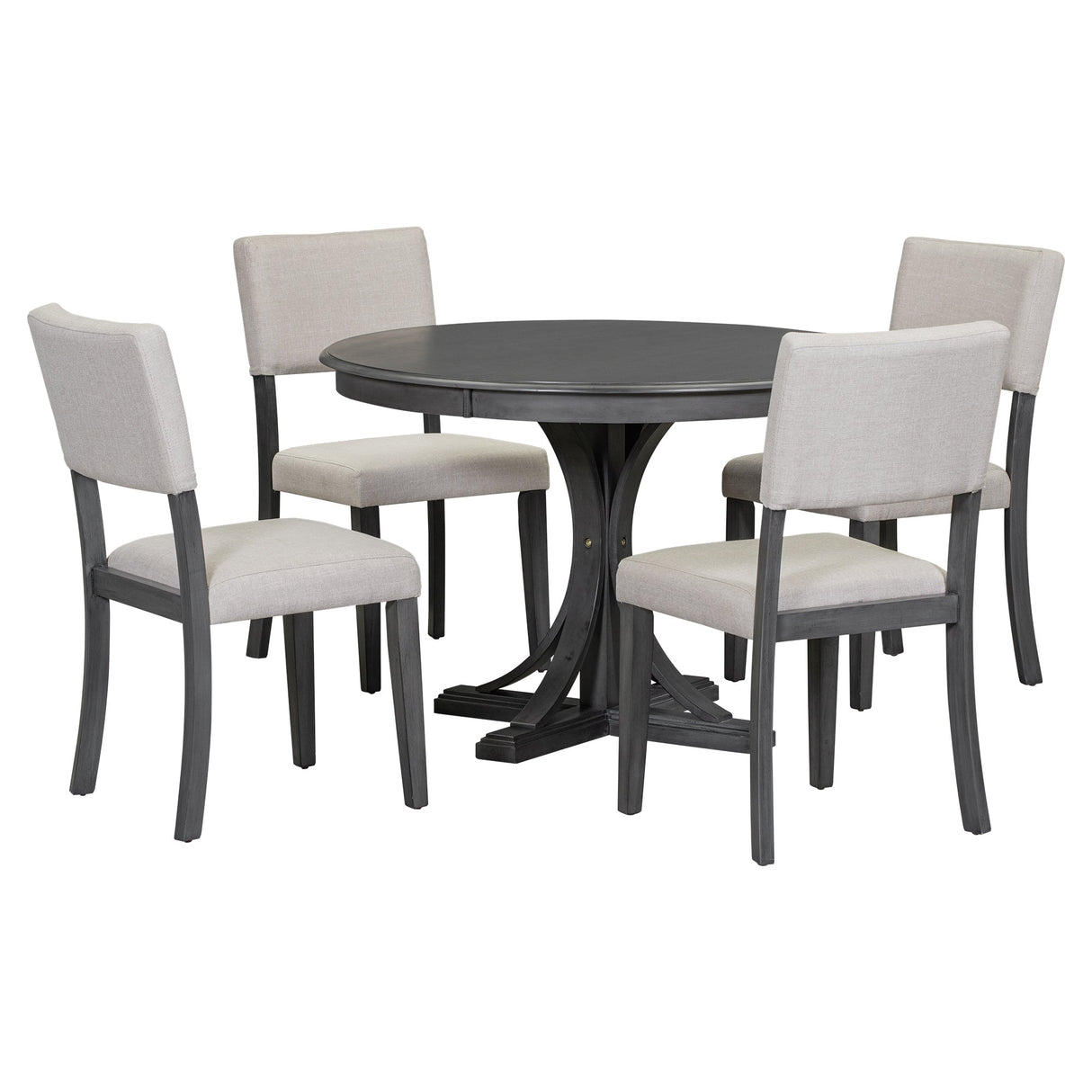 Isla Graceful Pedestal Dining Set for Four