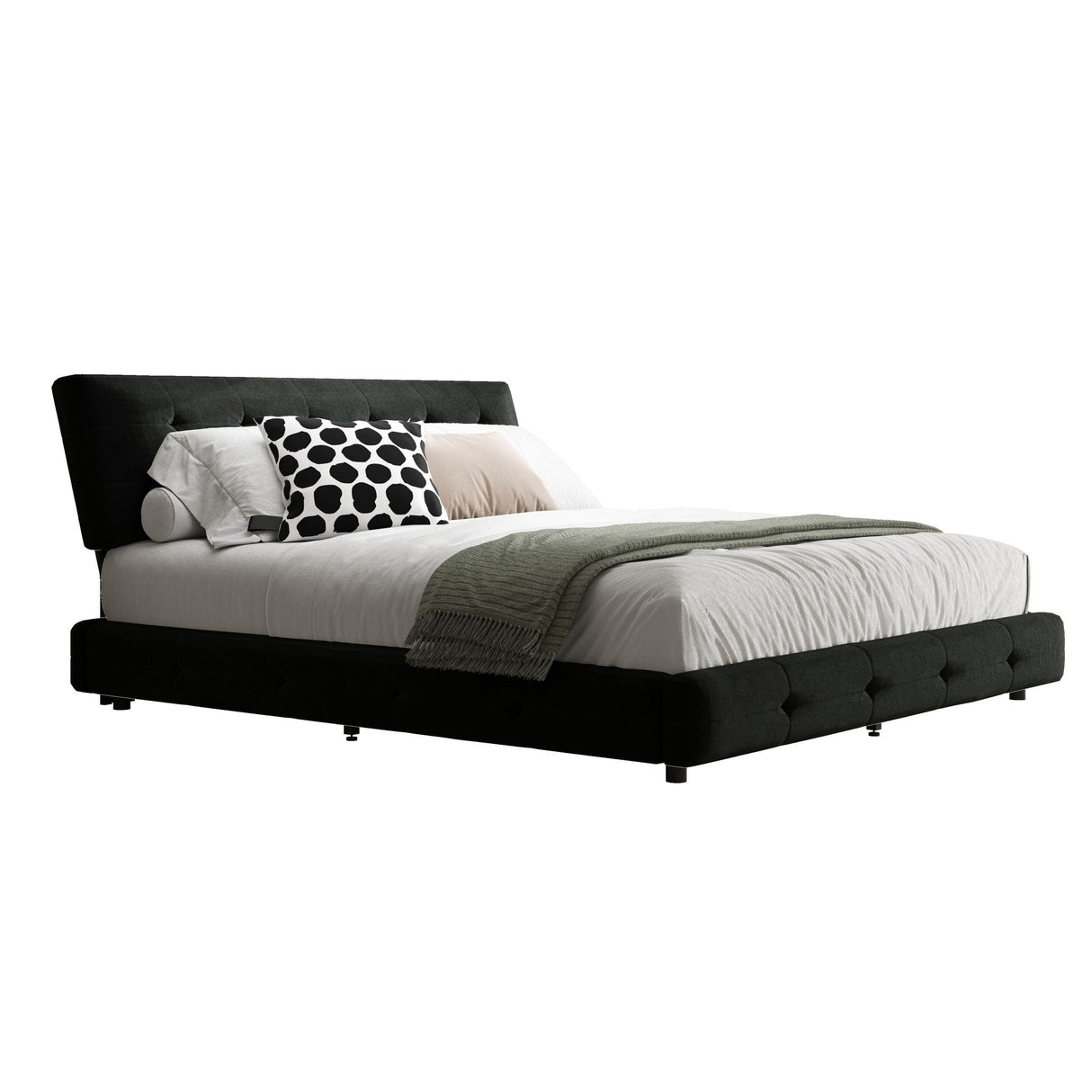 Tufted Headboard With Extra-Large Ultra-Soft Cloud Pillow Design