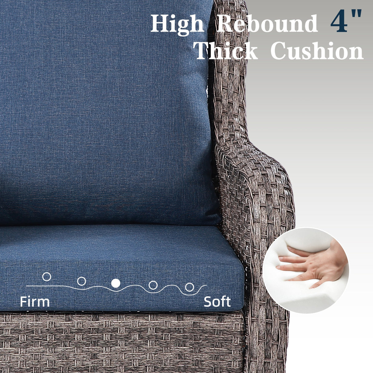 JB Outdoor 3-Seater Sofa Set with Swivel Chairs and Side Table