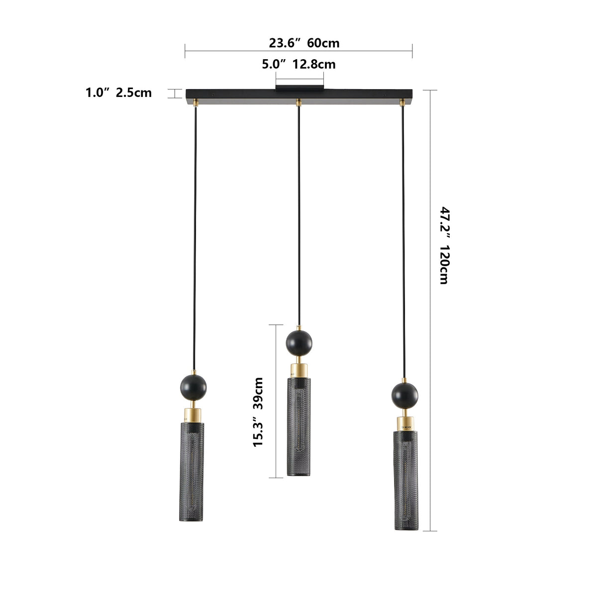 25" Modern Pendant Chandelier