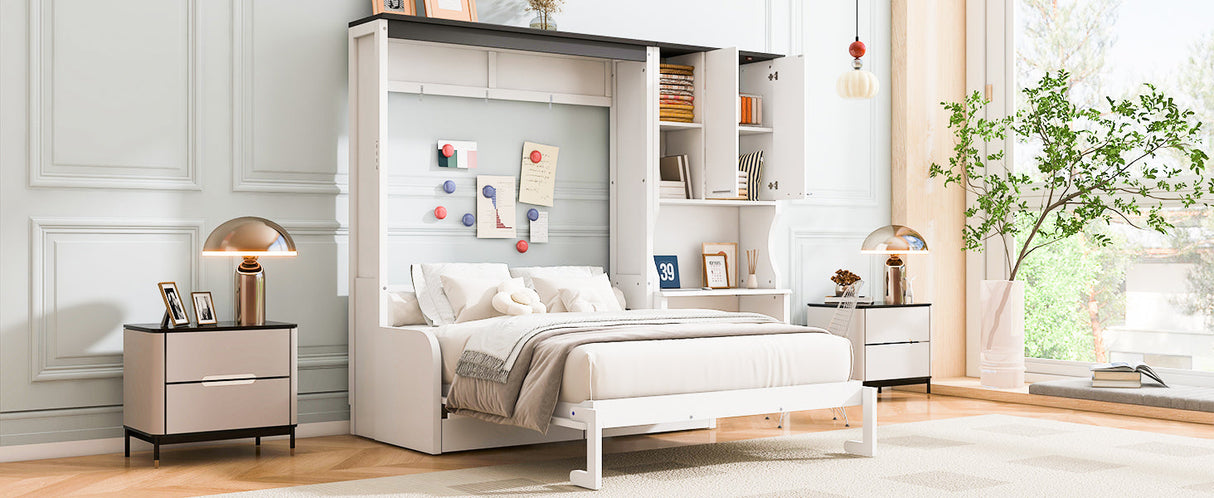 Multi-Functional Murphy Bed with Sofa, Desk, and Storage Cabinet