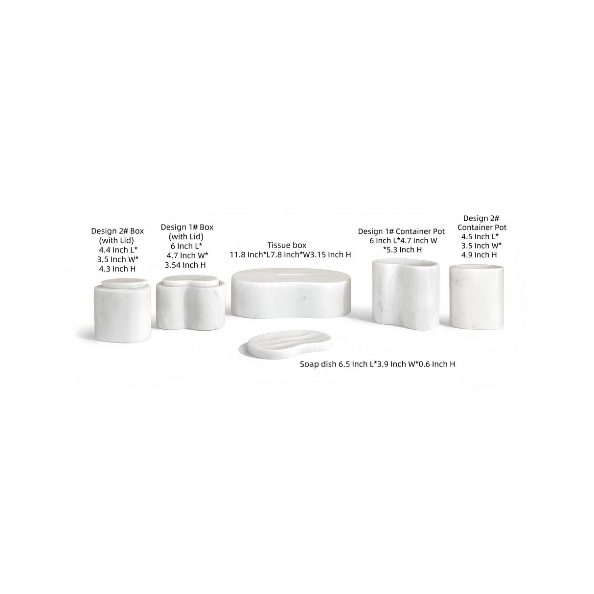 Elegant Natural Marble Bathroom Accessories Set