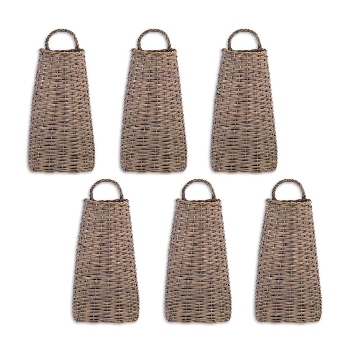 Woven Willow Wall Basket (6 Set)