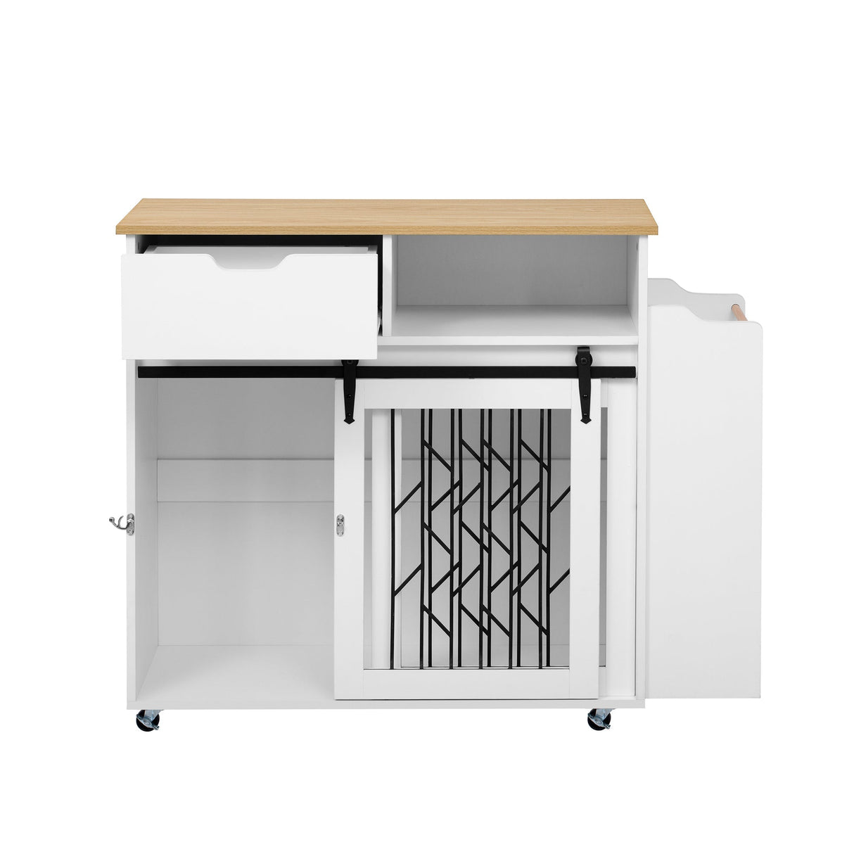 Modern Style 2-in-1 Pet Friendly Dog Crate Kitchen Island End Table