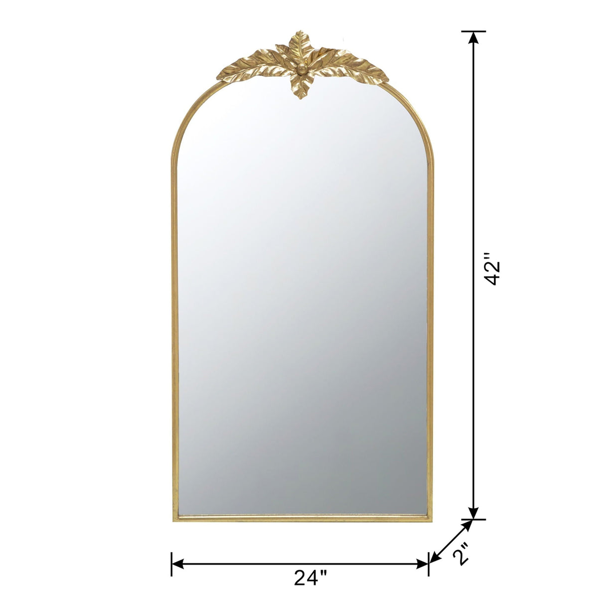 Arched Wall Mirror with Metal Frame