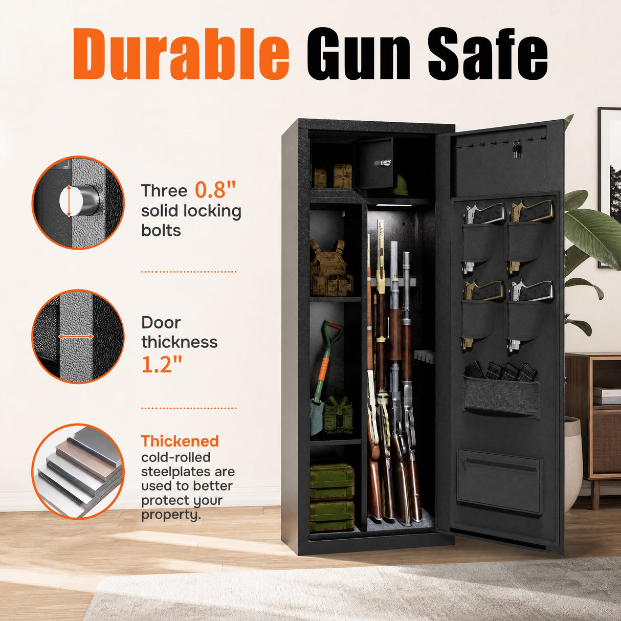 Biometric Large Gun Safe with Fingerprint Password Lock