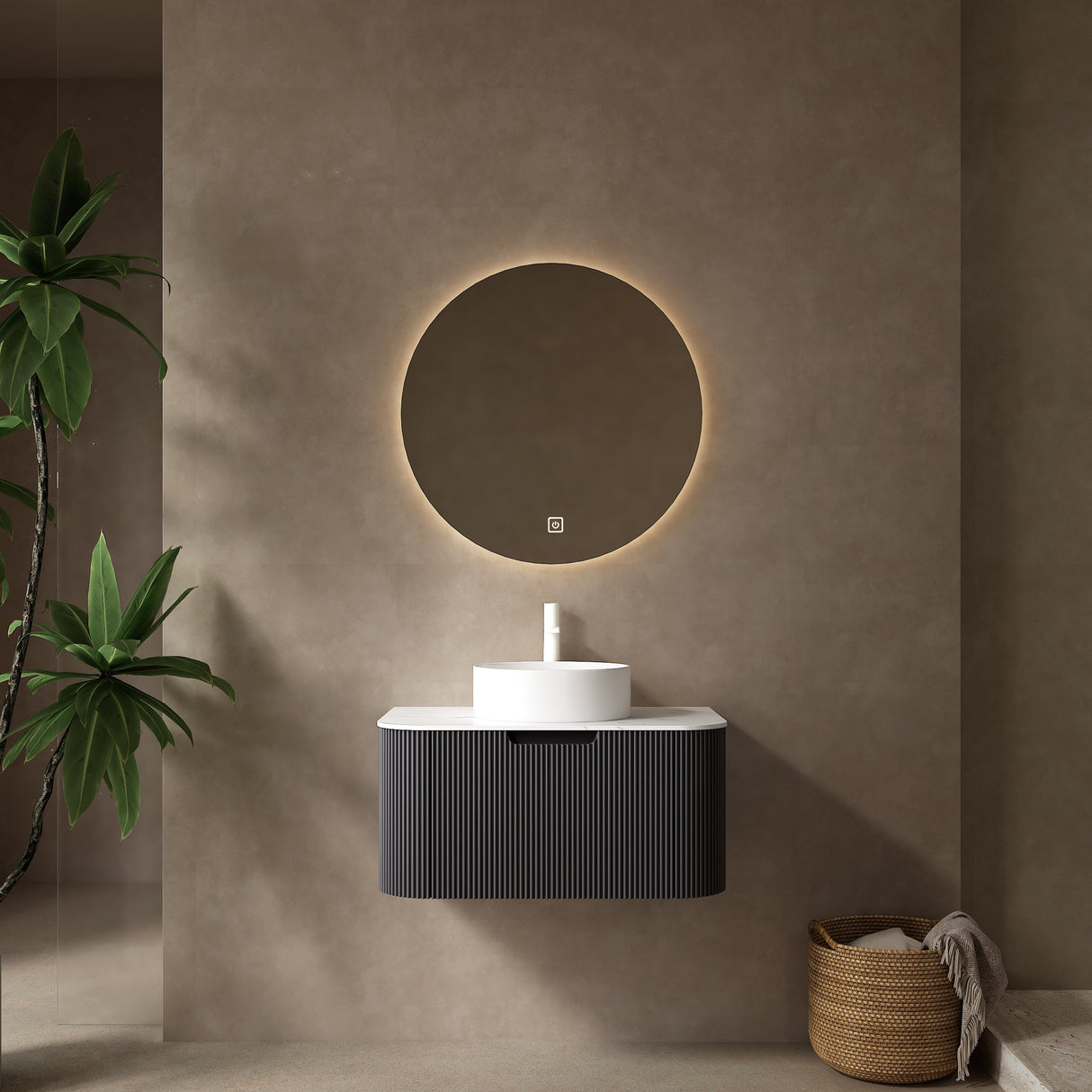 DINA 30" Bathroom Vanity & Sink with Floating Curved Edges