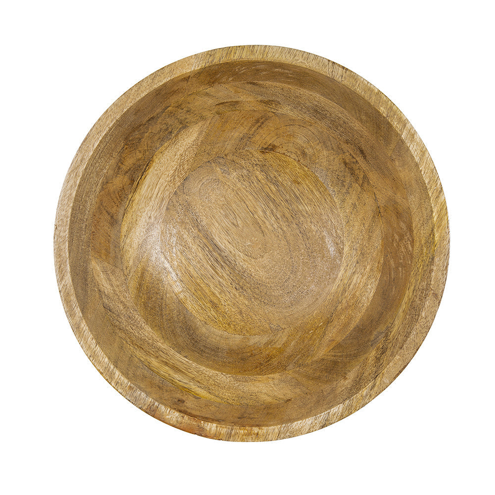 D12x4' Mango Wood Round Decorative Bowl