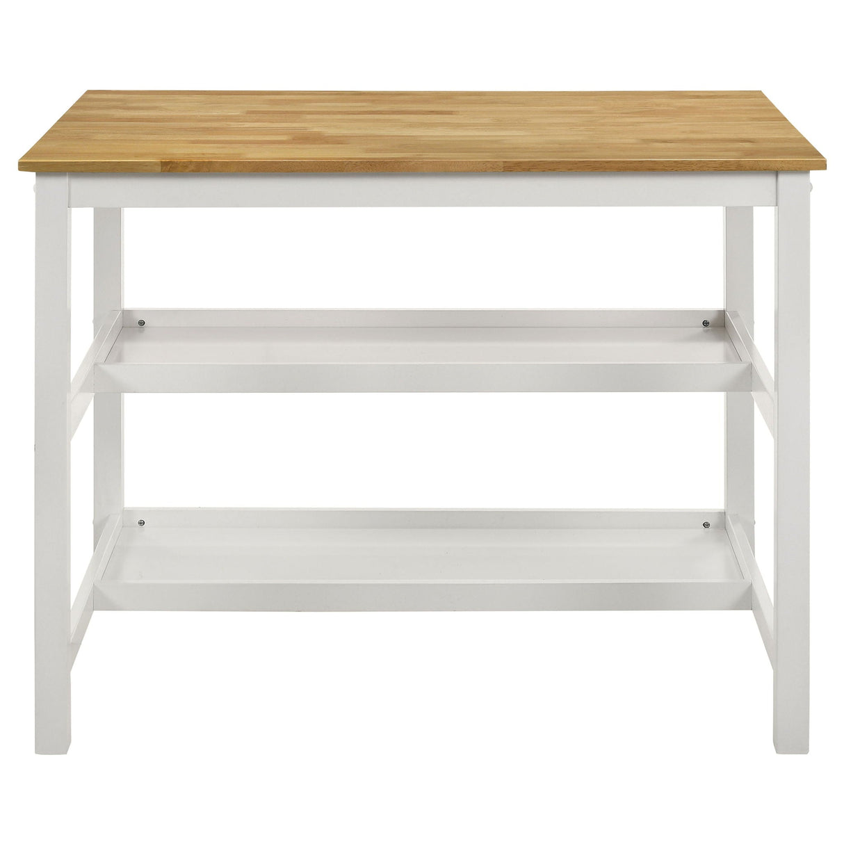 Cowichan - Kitchen Island Counter Table With Pot Rack - White