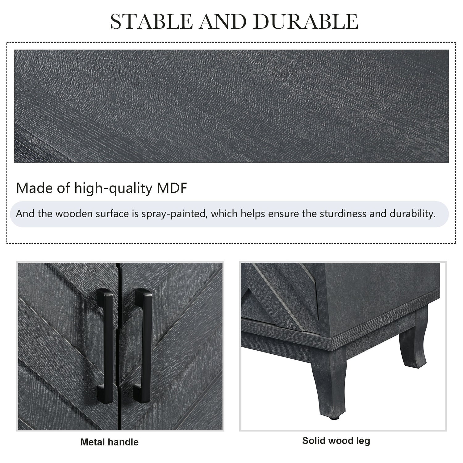 Stronger vintage style buffet cabinet, taupe grey