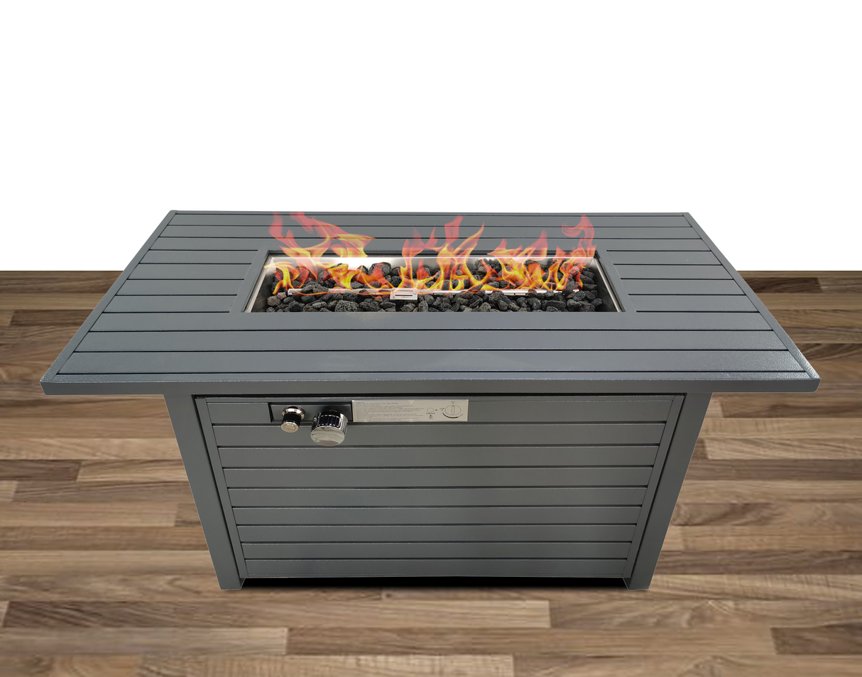 The 50,000 BTU Stainless Steel Fire Pit Table with Lid