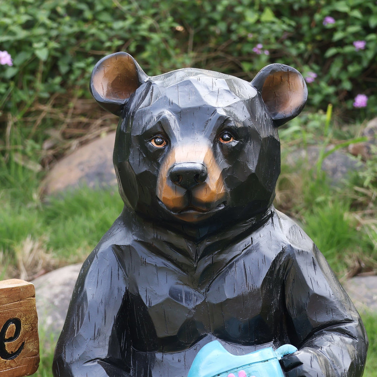 Outdoor Garden Sculpture Bear Flower Pot Planter