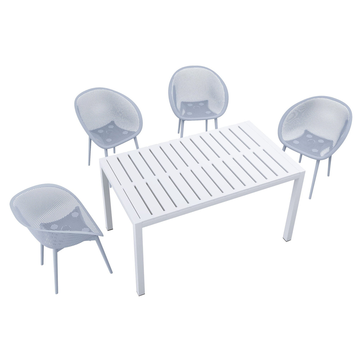 4 Pack Lounge Chair Set With Long Table