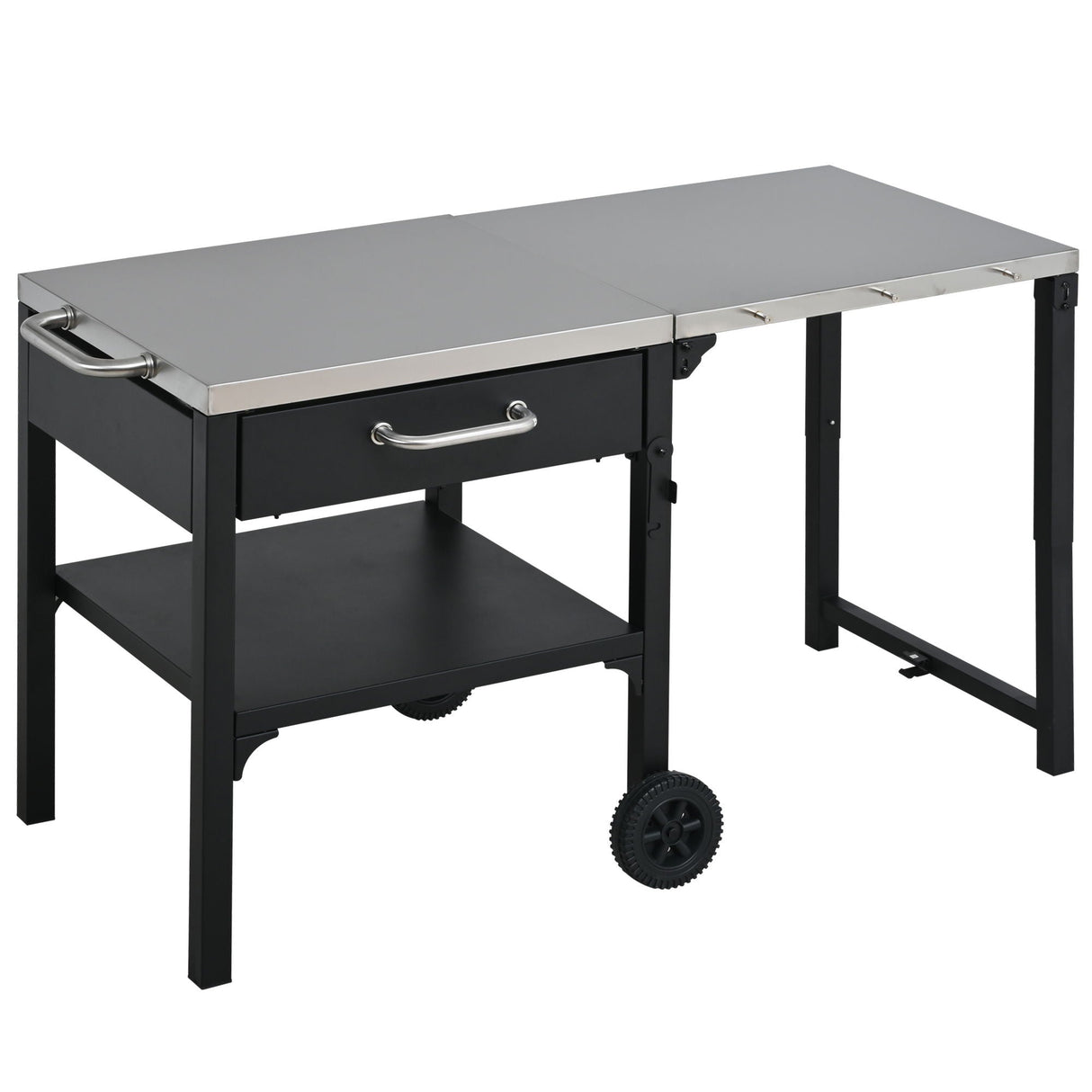 Foldable Outdoor Kitchen Cart With Storage For Patio