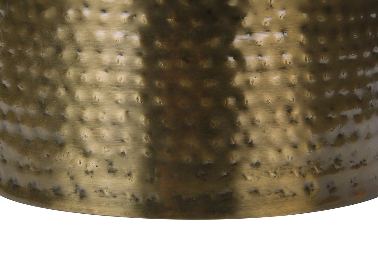 End Table with Bell Shaped Base and Hammered Texture