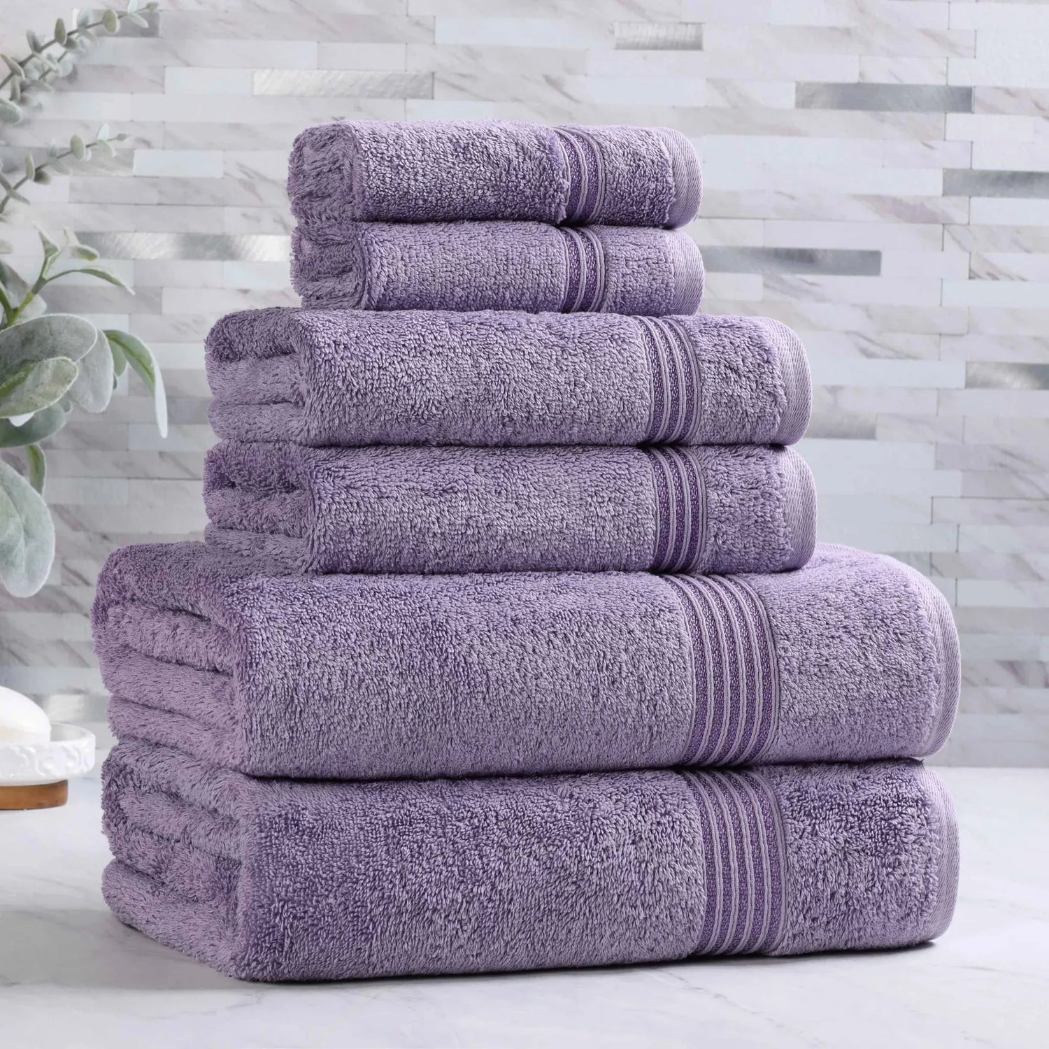 Heritage Egyptian Cotton Plush Heavyweight 6 Piece Towel Set