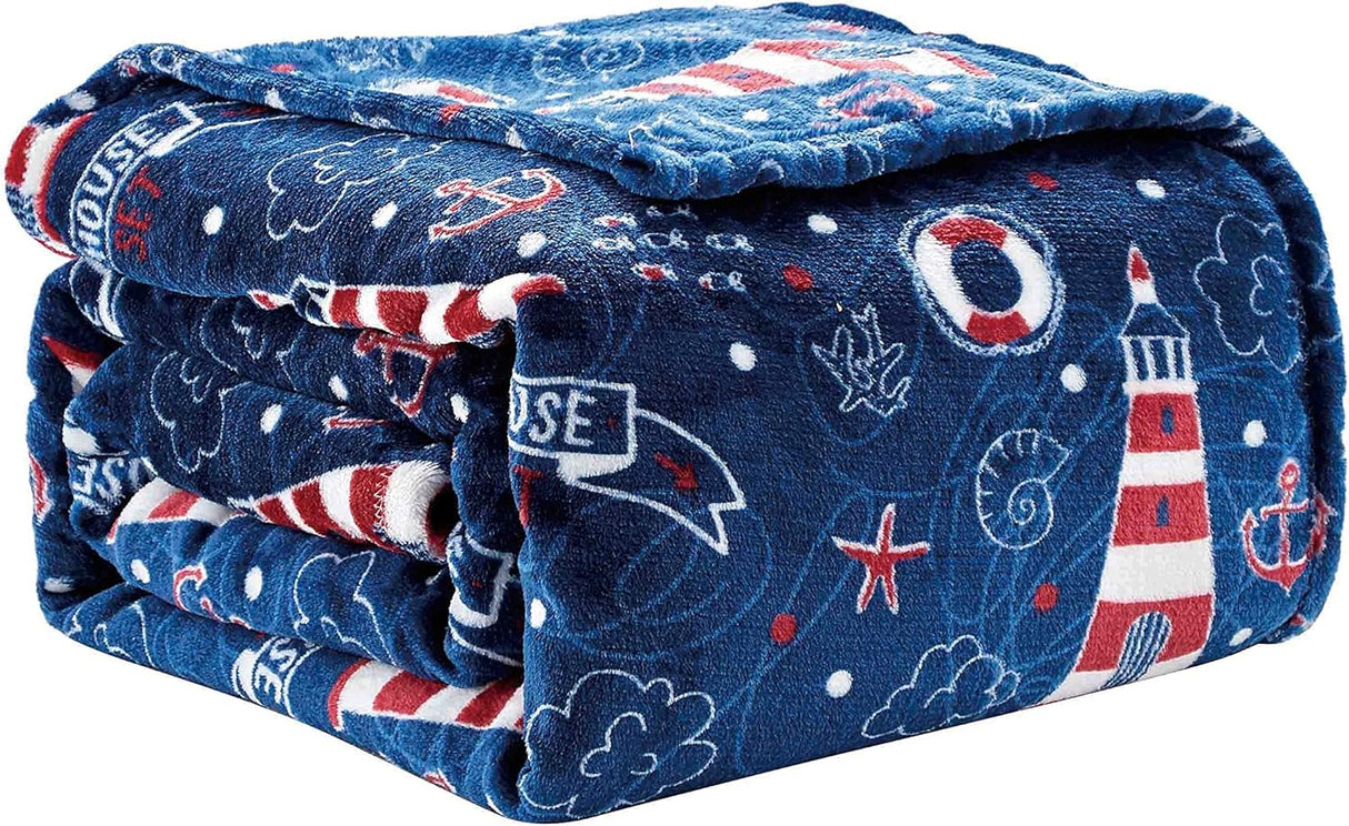 Soft Fleece Throw Blanket 50x60 – Lightweight Cozy Bed Couch Sofa Blanket for All Seasons