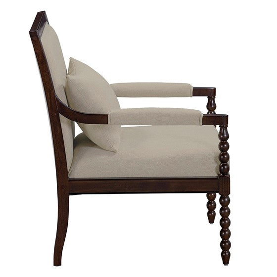 Upholstered Accent Chair with Removable Lumbar Pillow