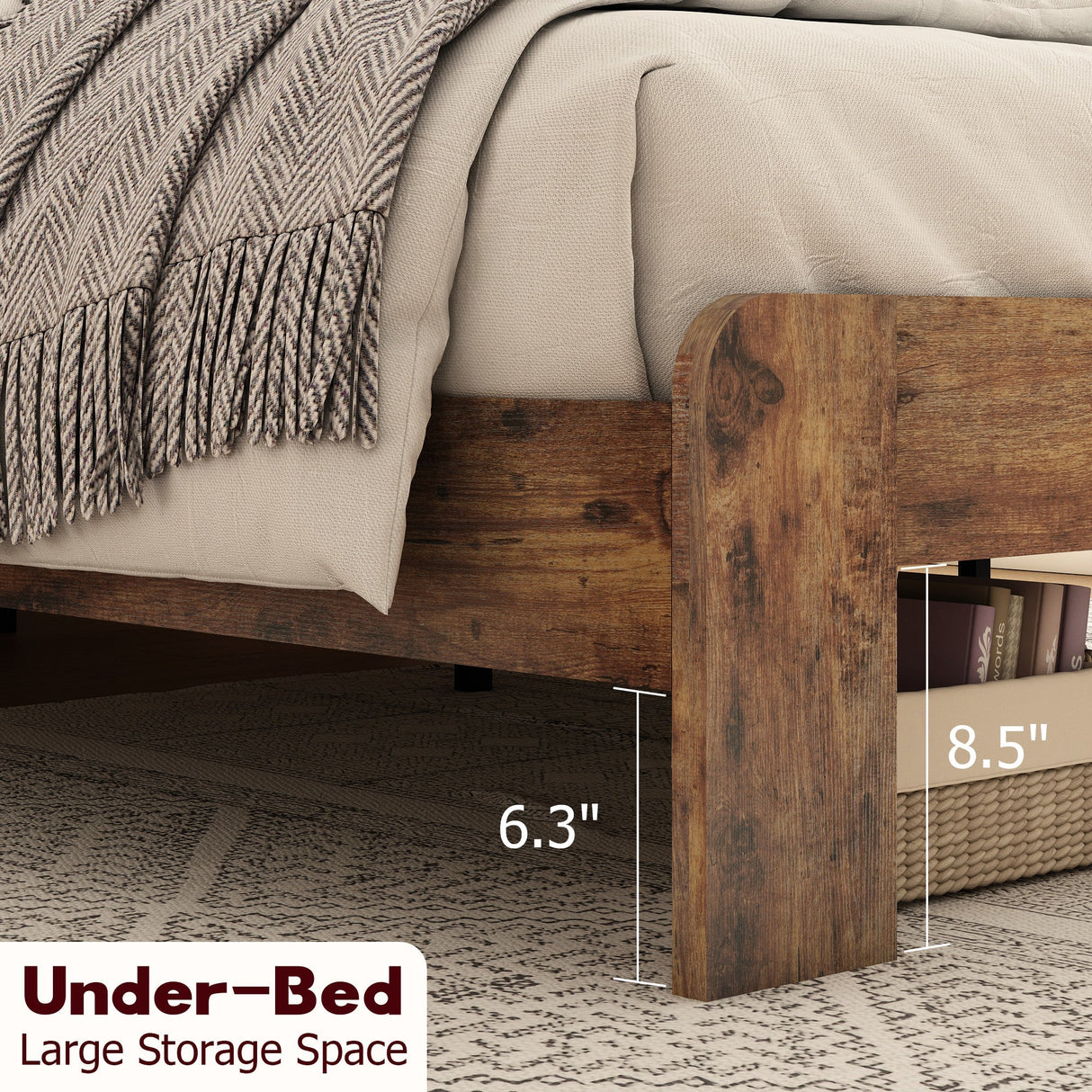 King Size Wood Platform Bed Frame