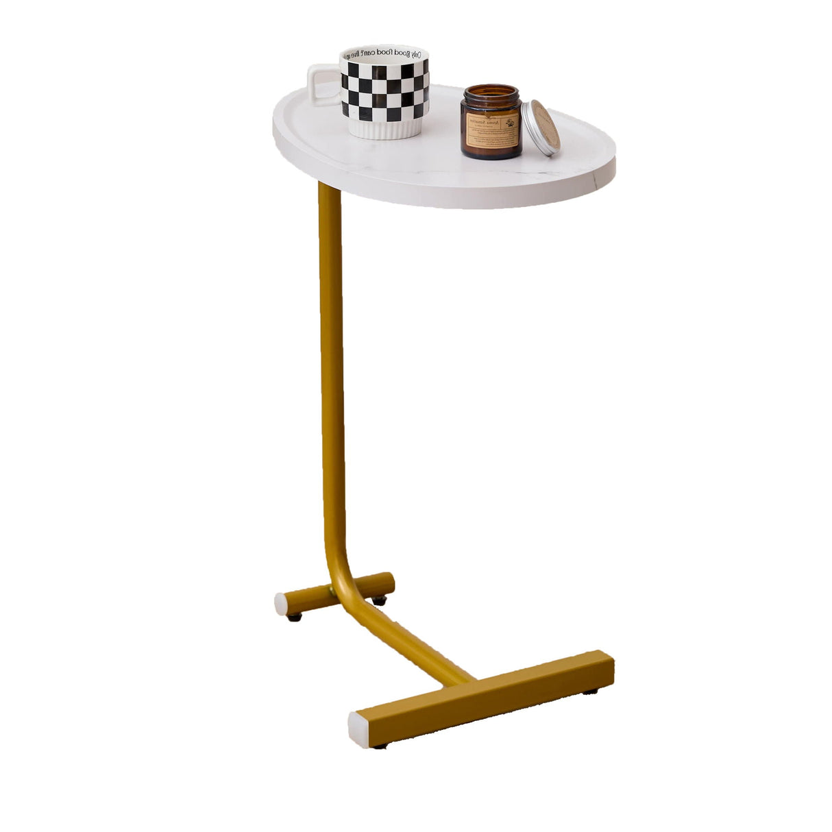 C-Shaped Side Table, Small Sofa Table for Couch and Bedroom