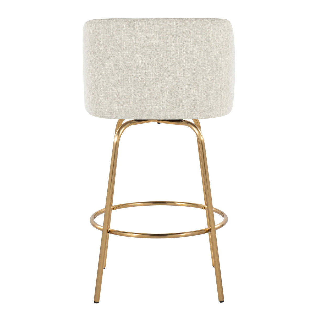 Toriano - Contemporary, Fixed Height Counter Stool With Swivel With Round Footrest (Set of 2)