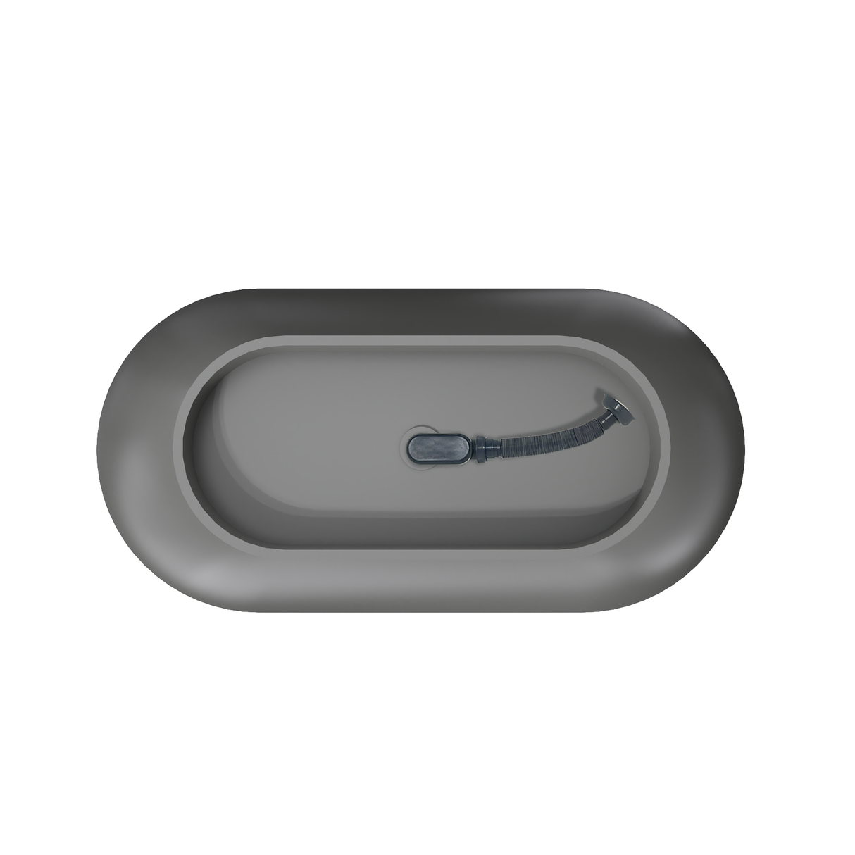 59 Inch Solid Surface Oval Freestanding Bathtub