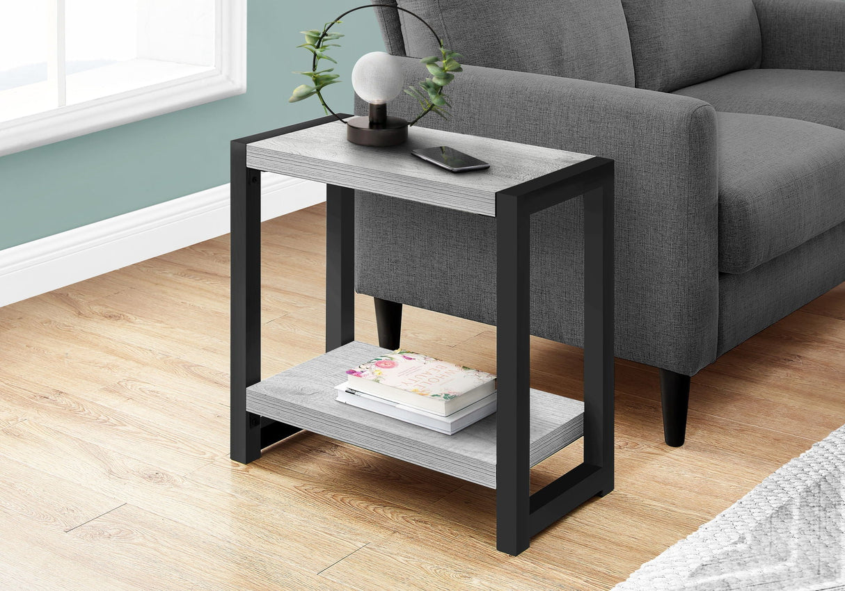 Accent Side Table, Narrow, Small, 2 Tier, Contemporary and Modern