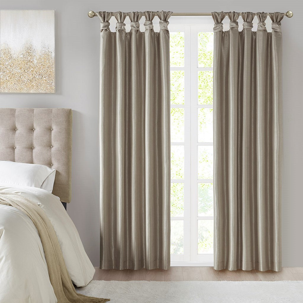 Twist Tab Total Blackout Window Curtain Panel Pewter 50x95" Blackout