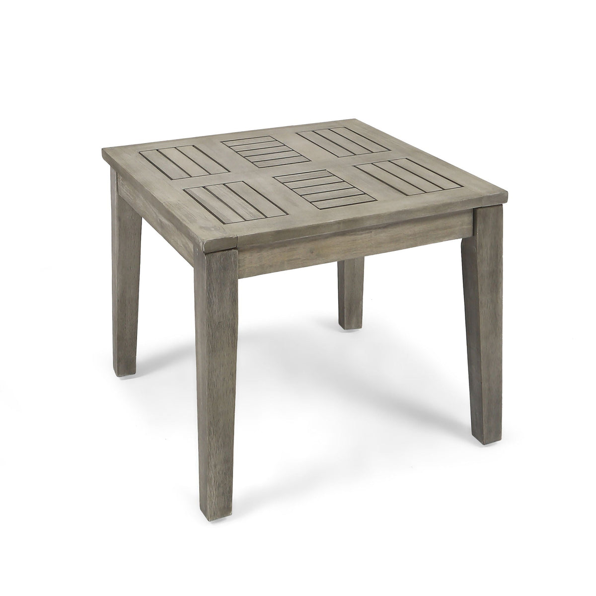 Dexterity - Outdoor Square Side Table With Wood Frame - Gray
