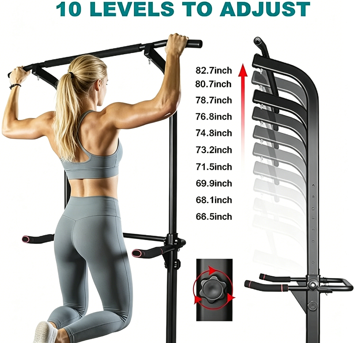 Sport Power Tower Workout Dip Station Pull Up Bar