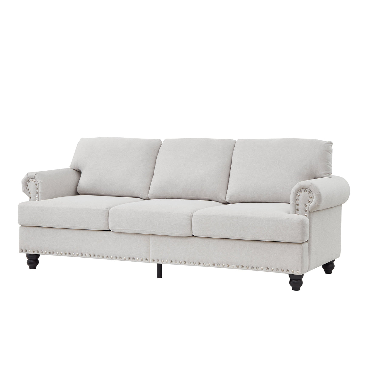 83" Modern Classic Design with Nails Living Room Three Seater Sofa