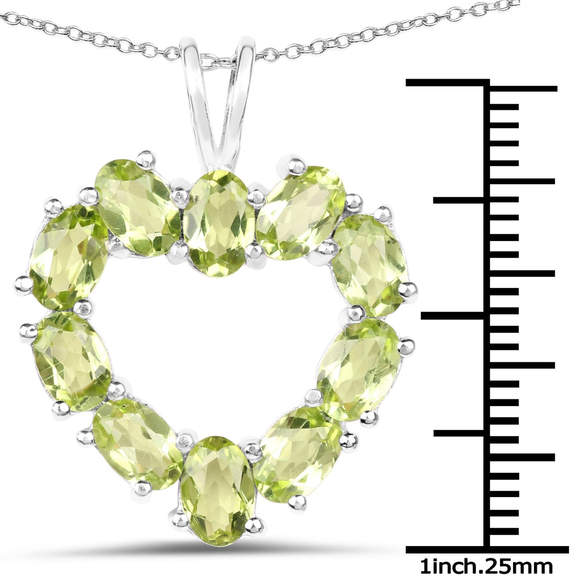 4.50 Carat Genuine Peridot .925 Sterling Silver Pendant