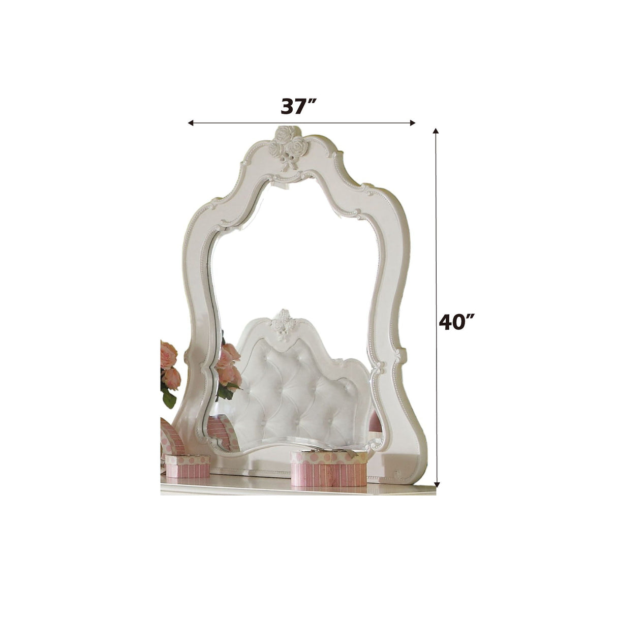 Edalene Pearl White Mirror