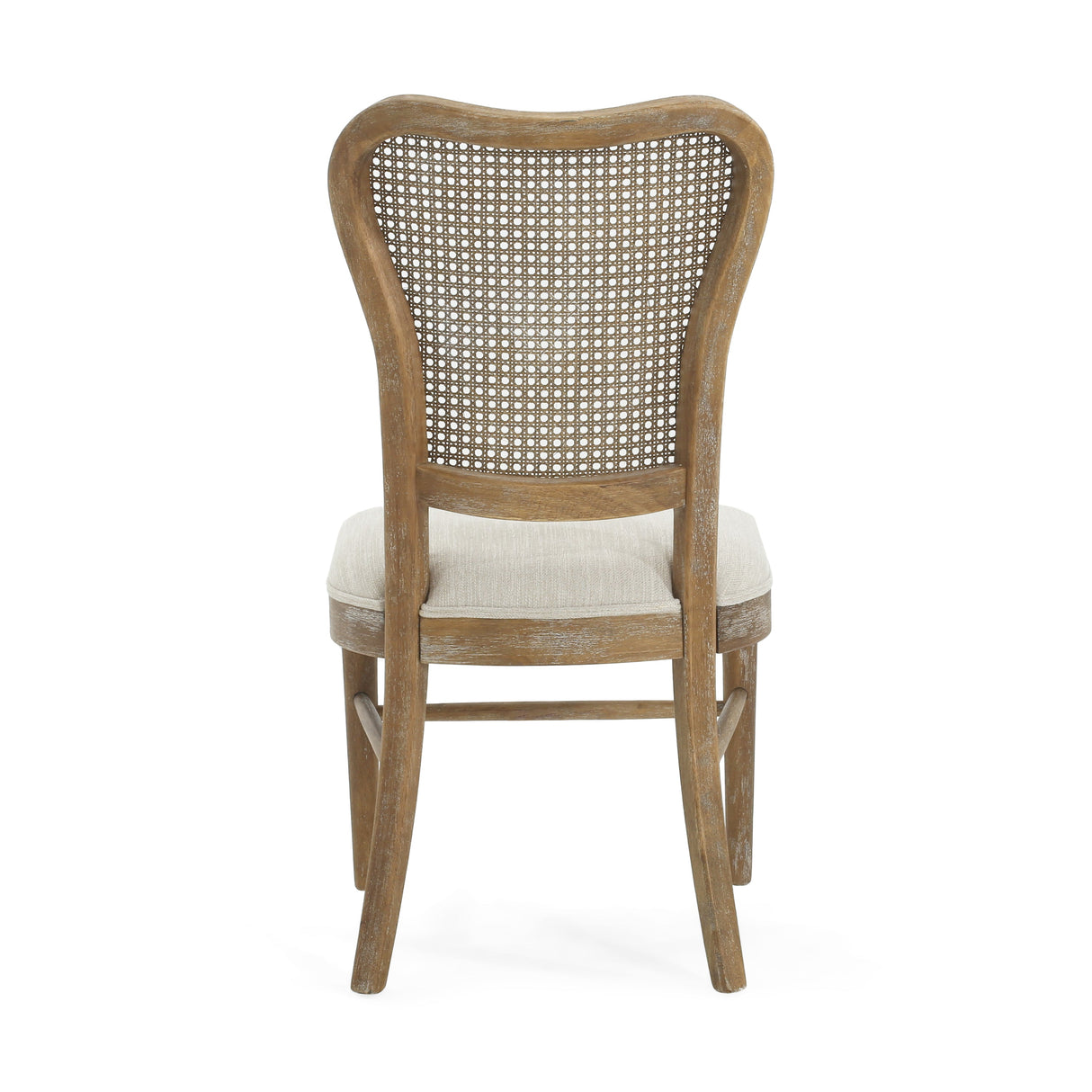 Wood and Woven Cane Dining Chairs, Set of 2