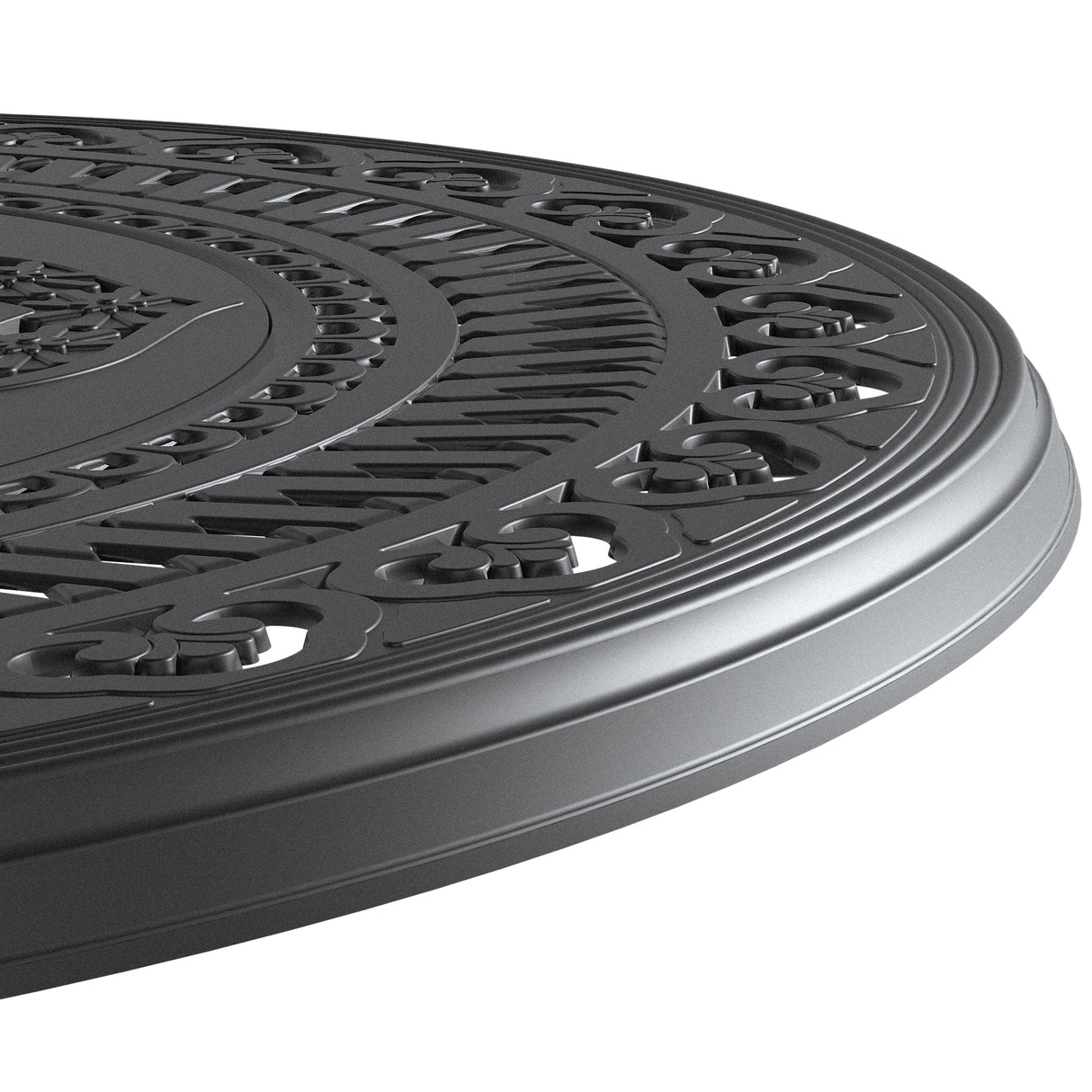 5-piece set of cast aluminum patio furniture with cushions