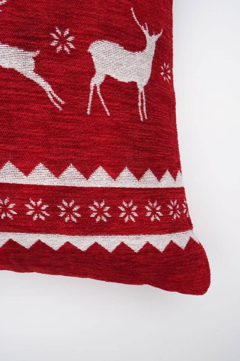 Handcrafted Reindeer Jacquard Pillow