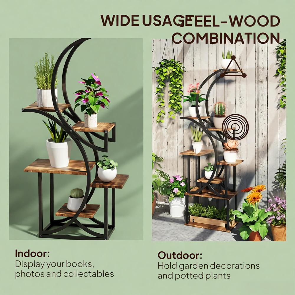 S-Shaped Plant Stand - 8 Tier Plant Shelf