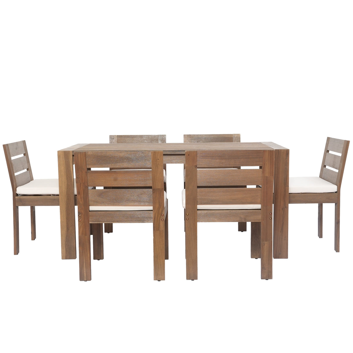 6-Person Acacia Wood Outdoor Dining Ensemble