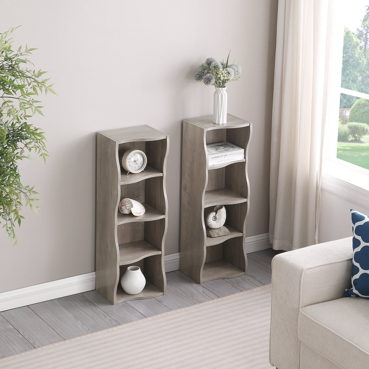 8-Layer Adjustable Shelf Ultra-Thin Bookshelf